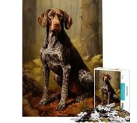 Rompecabezas de 1000 Piezas con diseño de Pointer Alemán de Pelo Corto Juego práctico y Educativo Regalos de Amigo Invisible Decoración (Tamaño 50x75cm)