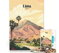 Rompecabezas de 1000 Piezas con diseño de póster de Viaje de Lima,Perú,Arte,Corte sin Costuras,Juego para ejercitar la Mente,Actividad Relajante,diversión,Regalo de cumpleaños,pasatiempo (50x75cm)