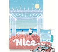 Rompecabezas de 1000 Piezas con diseño de póster de Viaje de Niza,Francia Juego preciso para armar,Actividad Cerebral,diversión,Tiempo Libre,Regalo de cumpleaños (38x26cm)