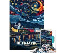 Rompecabezas de 1000 Piezas con diseño de póster de Viaje de Reikiavik Islandia Rompecabezas artístico para Adultos Juego de ingenio para divertirse en Familia Regalo Ideal para Amigos y Familiares