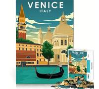 Rompecabezas de 1000 Piezas con diseño de póster de Viaje de Venecia Italia con Bordes definidos Ideal para desarrollar la Agilidad Mental un Juego y fácil de Usar Tiempo Libre