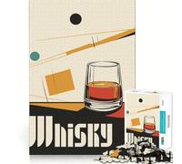Rompecabezas de 1000 Piezas con diseño de póster de Whisky Original para Adolescentes Rompecabezas con Efecto de Memoria, luz Relajante y diseño de Imagen (38x26cm)