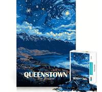Rompecabezas de 1000 Piezas con diseño de póster turístico de Queenstown Nueva Zelanda para Adolescentes Juguete de lógica Fina fácil de Usar con Bordes limpios Ideal para Festivales o como Regalo