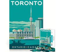 Rompecabezas de 1000 Piezas con diseño de póster turístico de Toronto Piezas de Corte Limpio Juguete para desarrollar la Capacidad cognitiva diversión para Momentos de Calma decoración navideña