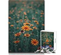 Rompecabezas de 1000 Piezas con diseño de Prado de Flores Silvestres Doradas, Ideal para Relajarse y Disfrutar del Tiempo Libre, Corte de precisión, Borde Liso, tamaño 38x52cm