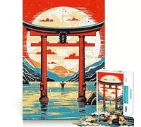 Rompecabezas de 1000 Piezas con diseño de Puerta Antigua en Japón Juguete Creativo con componentes Resistentes y de Corte Limpio Ideal para Llevar de Viaje Juego Mental (38x26cm)