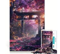 Rompecabezas de 1000 Piezas con diseño de Puerta Torii Japonesa y Flores de Cerezo Ideal para Adolescentes Juguete de lógica Resistente Divertido y con Bordes Transparentes Artículo Coleccionable