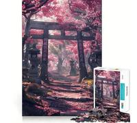 Rompecabezas de 1000 Piezas con diseño de Puerta Torii Japonesa y Flores de Cerezo Ideal para Adolescentes Juguete de lógica Resistente Divertido y con Bordes Transparentes Artículo Coleccionable
