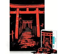 Rompecabezas de 1000 Piezas con diseño de Puerta Torii roja para Adolescentes, Juguete de lógica, Divertido y silencioso, Corte Suave, Regalo Encantador (38x52cm)