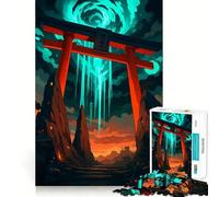 Rompecabezas de 1000 Piezas con diseño de Puerta Torii y luz Celestial para Adultos Juguete para ejercitar la Mente Diversión Casual Corte de precisión Regalo artístico 38x26cm