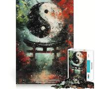 Rompecabezas de 1000 Piezas con diseño de Puerta Torii Yin y Yang para Adolescentes, un desafío Mental Juguete Divertido para Compartir Diseño nítido y Sorprendente 38x26cm
