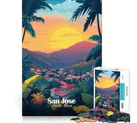 Rompecabezas de 1000 Piezas con diseño de Puesta de Sol en San José, Costa Rica, para Adultos y Adolescentes Recuerda armar despacio y Disfrutar de un Corte preciso Arte Coleccionable (50x75cm)