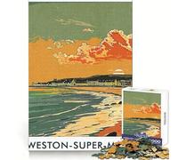 Rompecabezas de 1000 Piezas con diseño de Puesta de Sol en Weston-Super-Mare para Adolescentes Ideal para Hacer Ejercicio, Practicar Ocio y como Regalo de cumpleaños (50x75cm)