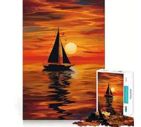 Rompecabezas de 1000 Piezas con diseño de Puesta de Sol sobre el océano para Adultos Ideal para estimular la Memoria Un pasatiempo Divertido para armar y Decorar la Pared (38x52cm)