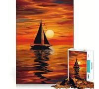 Rompecabezas de 1000 Piezas con diseño de Puesta de Sol sobre el océano para Adultos Juguete para el hogar Disfrute de un Corte Fino Regalo Ideal para Navidad (50x75cm)