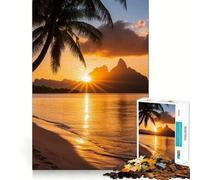 Rompecabezas de 1000 Piezas con diseño de Puesta de Sol Tropical en la Playa, Corte preciso, decoración, lógica, Pensamiento, Juego Relajante, (38x26cm)