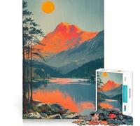 Rompecabezas de 1000 Piezas con diseño de Puesta de Sol Vintage en la montaña para Adultos y Adolescentes Un Rompecabezas Mental Que Ayuda a aliviar el estrés Un Regalo Original y Divertido (50x75cm)