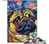 Rompecabezas de 1000 Piezas con diseño de Pug en el Cielo Nocturno para Adolescentes Diversión en casa para armar Patrones, Regalo de cumpleaños o de Viaje (50x75cm)