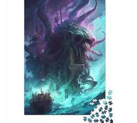 Rompecabezas de 1000 Piezas con diseño de Pulpo monstruoso. Rompecabezas de Papel para Adultos. Rompecabezas de ingenio para niños. 38 x 26 cm / 1000 Piezas