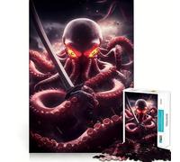 Rompecabezas de 1000 Piezas con diseño de Pulpo samurái para Adultos, Juguete para ejercitar la Mente, Ideal para Jugar en Interiores Pieza de Arte de Corte preciso (50x75cm)