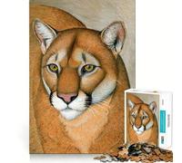 Rompecabezas de 1000 Piezas con diseño de Puma para Adolescentes Juguete de Habilidad para desarrollar Habilidades y Compartir Diseño de Corte preciso para decoración de Pared (38x52cm)