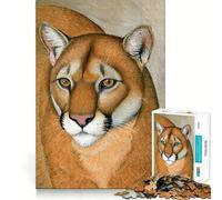Rompecabezas de 1000 Piezas con diseño de Puma para Adultos Juego de ingenio para relajar la Mente Bordes Afilados Regalo Premium (38x26cm)