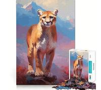 Rompecabezas de 1000 Piezas con diseño de Puma para Adultos y Adolescentes Un Rompecabezas Mental Que Ayuda a aliviar el estrés Un Regalo Original y Divertido (38x26cm)