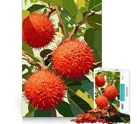 Rompecabezas de 1000 Piezas con diseño de rambután en Rama de árbol para Adolescentes Juguete para desarrollar la lógica, Relajante y Divertido Corte preciso Regalo artístico (50x75cm)