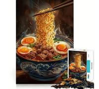 Rompecabezas de 1000 Piezas con diseño de Ramen japonés neón para Adolescentes Juguete de lógica Mental Diseño Tranquilo y Firme Artículo de Santa Claus (38x26cm)