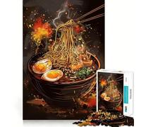 Rompecabezas de 1000 Piezas con diseño de Ramen japonés neón para Adultos Ideal para Fortalecer la Memoria Divertido y Casual Bordes limpios Regalo clásico (50x75cm)