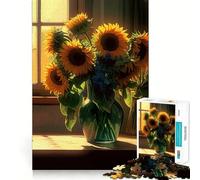 Rompecabezas de 1000 Piezas con diseño de Ramo de Girasoles para Adolescentes para Relajarse, Mejorar la Mente y Crear una Obra de Arte nítida 38x52cm