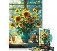 Rompecabezas de 1000 Piezas con diseño de Ramo de Girasoles para Adultos Juguete de lógica Mental, antiestrés, Corte Firme, Regalo increíble 38x52cm