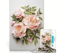 Rompecabezas de 1000 Piezas con diseño de Ramo de peonías para Adultos Ideal para Mejorar la Memoria Un pasatiempo Divertido para armar y Decorar la Pared (38x52cm)