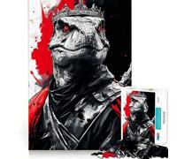 Rompecabezas de 1000 Piezas con diseño de Raptor, T-Rex y Rey de los Dinosaurios para Adultos Juego Mental para el hogar Bordes limpios Un Regalo Encantador (38x26cm)
