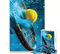 Rompecabezas de 1000 Piezas con diseño de Raqueta y Pelota de Tenis para Adultos Juguete Intelectual Relajante y Divertido Pieza de Arte 38x26cm
