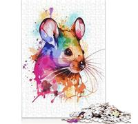 Rompecabezas de 1000 Piezas con diseño de ratón Colorido y Adorable, de Madera, para Mayores de 18 años, Regalo para Amigos y Familiares, 1000 Piezas (75 x 50 cm)