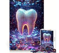 Rompecabezas de 1000 Piezas con diseño de Rejilla de Dientes de neón para Adultos Juguete para ejercitar la Mente Diversión Garantizada Corte Perfecto Regalo Ideal para Las Fiestas (38x52cm)