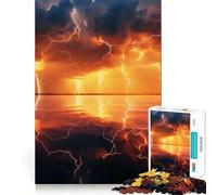Rompecabezas de 1000 Piezas con diseño de relámpago Naranja para Adultos Regalo Ideal para Jugar, divertirse y Disfrutar Diseño Precioso Regalo (50x75cm)