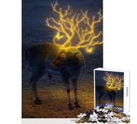 Rompecabezas de 1000 Piezas con diseño de Reno Brillante Ideal para Decorar el hogar Regalo de cumpleaños Juego práctico colección de Artistas Bellas Artes tamaño 50x75cm