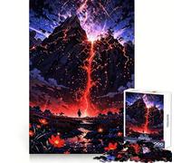 Rompecabezas de 1000 Piezas con diseño de río de Lava volcánica para Adultos Ideal para ejercitar la Mente, Relajarse y Disfrutar de un Encaje (38x52cm)