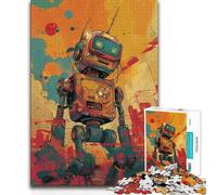 Rompecabezas de 1000 Piezas con diseño de Robot Retro en neón, Mayores de 14 años 50x75cm