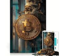 Rompecabezas de 1000 Piezas con diseño de ruinas Antiguas de Bitcoin Arte de Corte preciso Juego Creativo para ejercitar la Mente Juego fácil Exhibición de Arte navideña (50x75cm)