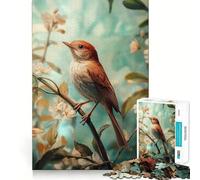 Rompecabezas de 1000 Piezas con diseño de ruiseñor en una Rama con Flores, Ideal para Adolescentes Juguete Educativo para Toda la Familia Corte de Calidad Regalo Elegante (38x26cm)