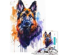 Rompecabezas de 1000 Piezas con diseño de Sabueso de Alce en Acuarela difícil y desafiante Que Mejora la Memoria Juguetes de decoración para el hogar para Mayores de 14 años 38x26cm