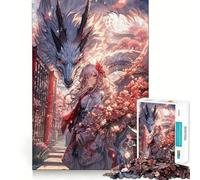 Rompecabezas de 1000 Piezas con diseño de Sakura, Chica Anime y dragón, Ideal para Adolescentes Juguete para ejercitar la Mente Juego de Mesa en Grupo Arte y ensamblaje Regalo clásico (50x75cm)