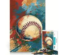 Rompecabezas de 1000 Piezas con diseño de Salpicaduras de béisbol Decoración con Bordes limpios Juguete Creativo para desarrollar la Creatividad Diversión fácil Regalo Ideal para Navidad (38x26cm)