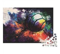 Rompecabezas de 1000 Piezas con diseño de Salpicaduras de Voleibol: Esfera Cósmica en el Espacio. para Adultos de 12 años en adelante. Juegos educativos. Decoración del hogar. Difícil. 70 x 50 cm