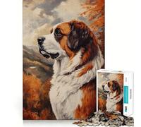 Rompecabezas de 1000 Piezas con diseño de San Bernardo de otoño,Corte preciso,Ideal para estimular la Mente,Jugar,divertirse (50x75cm)