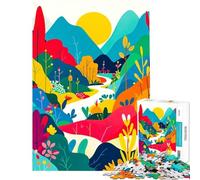 Rompecabezas de 1000 Piezas con diseño de Sendero de montaña Colorido Juego práctico y Educativo Regalos de Amigo Invisible Decoración (tamaño 38x52cm)
