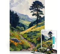 Rompecabezas de 1000 Piezas con diseño de Sendero de montaña en Acuarela para Adultos Juguete de lógica Clara, Divertido y Relajante Corte Perfecto Regalo Elegante (38x52cm)